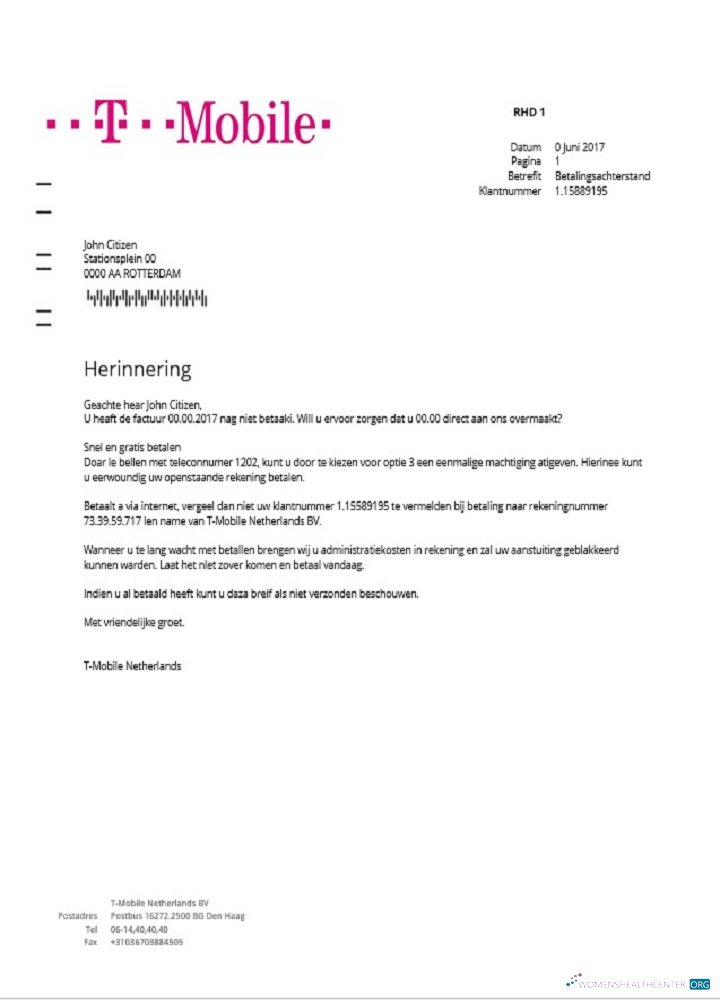 download download Netherlands T Mobile utility bill template in Word and PDF format PDF template PDF template